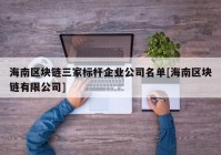 海南区块链三家标杆企业公司名单[海南区块链有限公司]